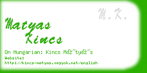 matyas kincs business card